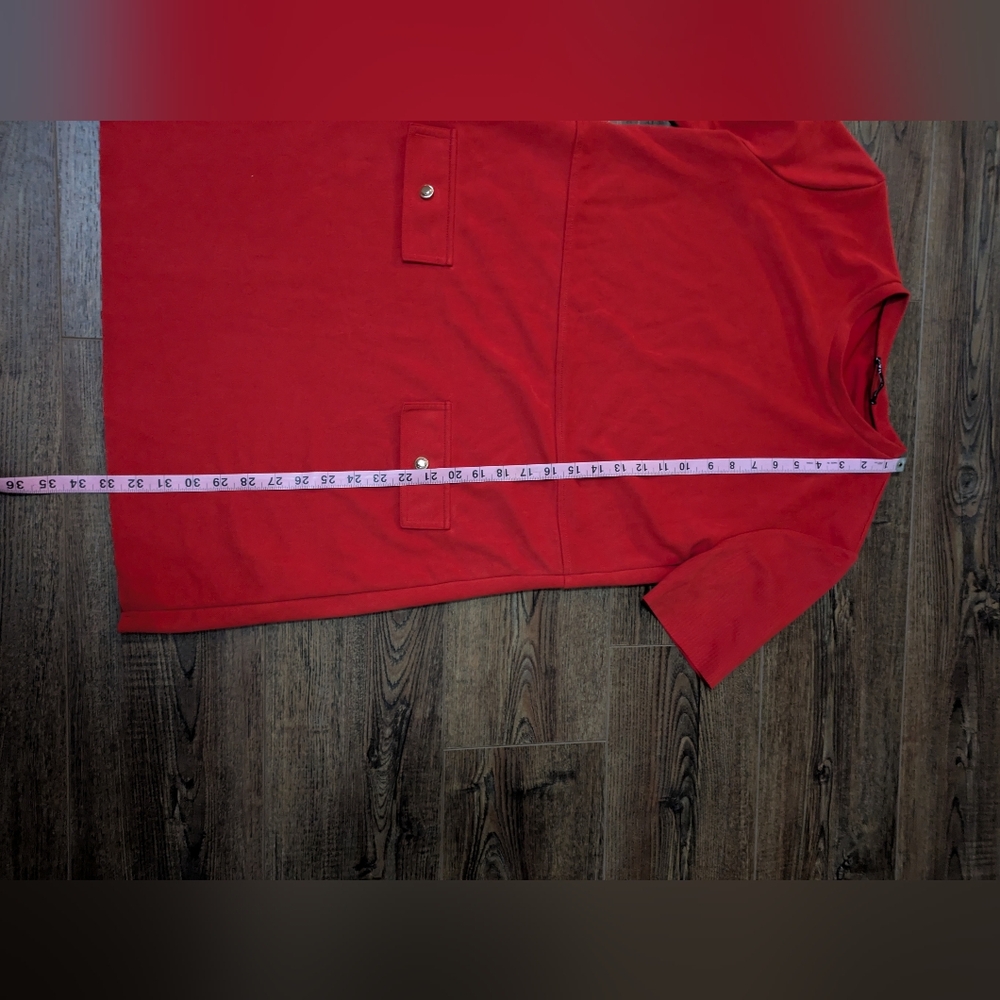 Zara Elegant Red Chef Dress With Gold Buttons Mini Dress Size Medium - Picture 6 of 9